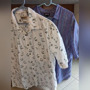 2 Mens Short Sleeve Button Downs